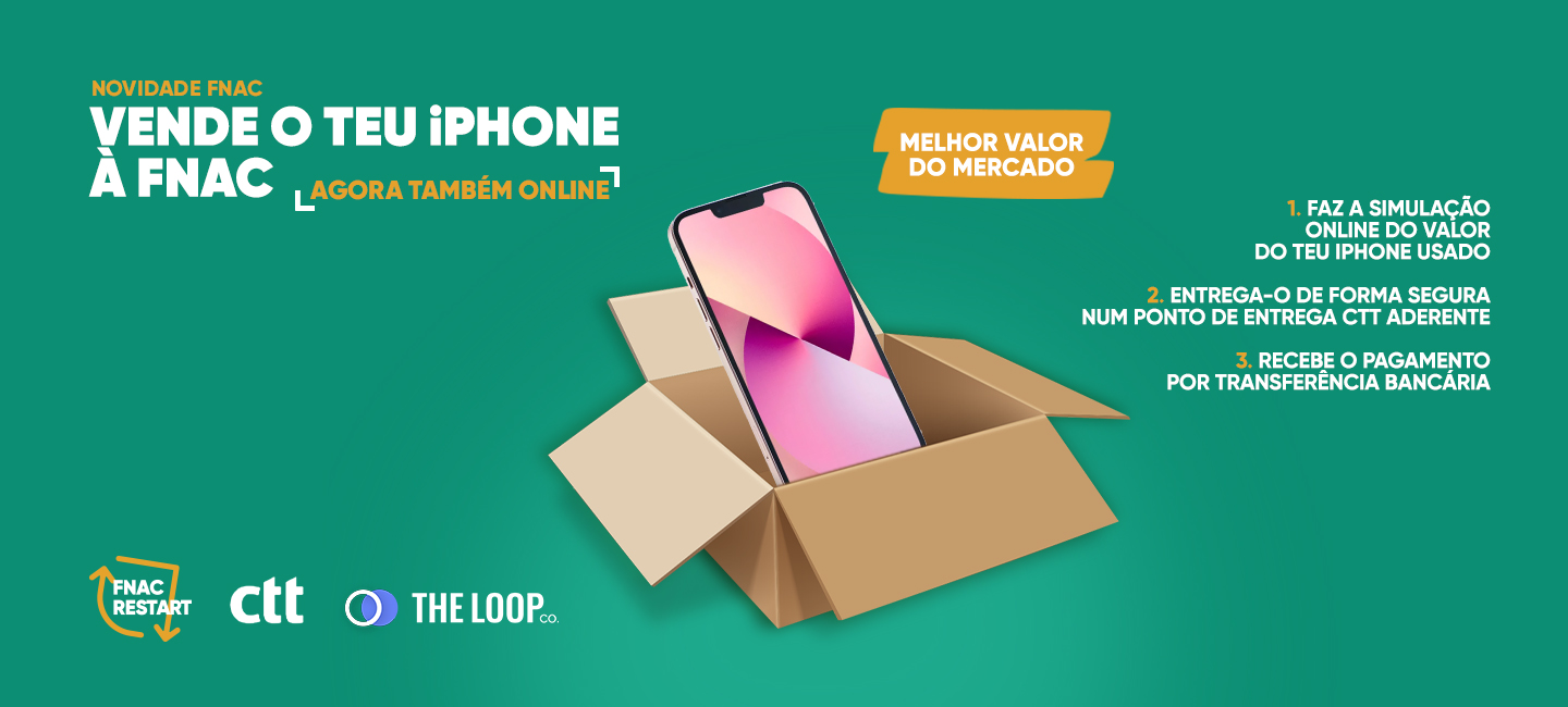 Imagem publicitária da Fnac para publicitar que agora também podemos vender os iphones à Fnac