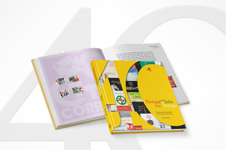Capa do livro Portugal em Selos 2023, com as diversas emissões lançadas.