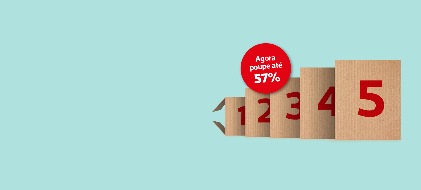 5 caixas de encomendas que simbolizam os 5 envios que compõem o Pack Expresso