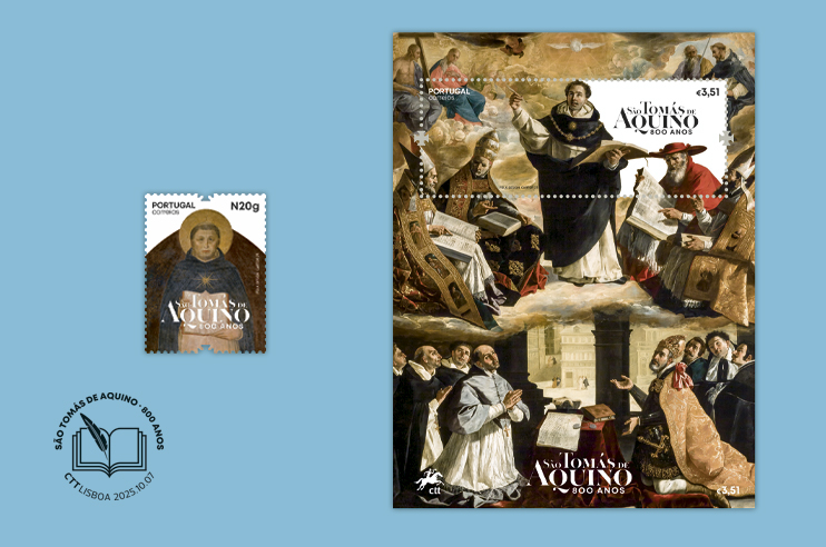 selo com imagem de São Tomás de aquino